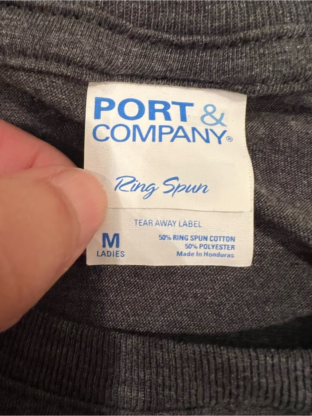 Port & Company Gray Mommy Shark Doo Doo Doo Tee Shirt | Size M | Like New - Picture 7 of 7